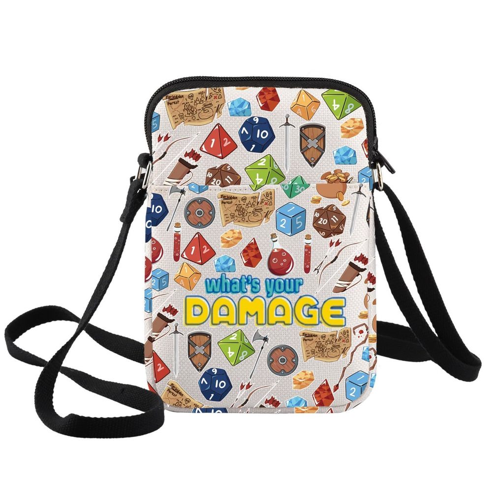 Dungeon Crossbody Bag Rpg Dungeon Gifts What'S Your Damage Shoulder Bag Dnd xD